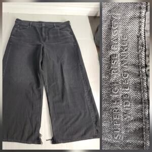 AMERICAN EAGLE Jeans Sz 20 Baggy Wide Leg Ankle Super High Rise Strigid Drapey